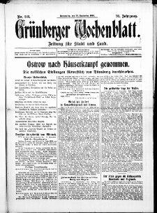 Grünberger Wochenblatt: Zeitung für Stadt und Land, No. 223. ( 23. September 1915 )