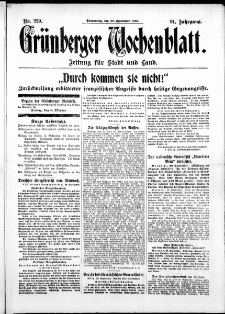 Grünberger Wochenblatt: Zeitung für Stadt und Land, No. 229. ( 30. September 1915 )
