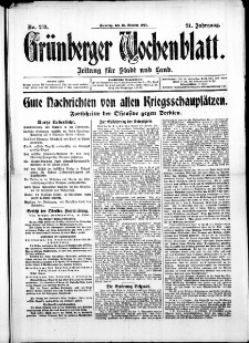 Grünberger Wochenblatt: Zeitung für Stadt und Land, No. 239. ( 12. Oktober 1915 )