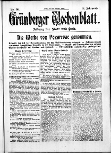 Grünberger Wochenblatt: Zeitung für Stadt und Land, No. 242. ( 5. Oktober 1915 )