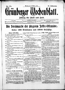 Grünberger Wochenblatt: Zeitung für Stadt und Land, No. 245. ( 19. Oktober 1915 )