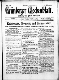 Grünberger Wochenblatt: Zeitung für Stadt und Land, No. 246. ( 20. Oktober 1915 )
