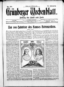 Grünberger Wochenblatt: Zeitung für Stadt und Land, No. 248. ( 22. Oktober 1915 )