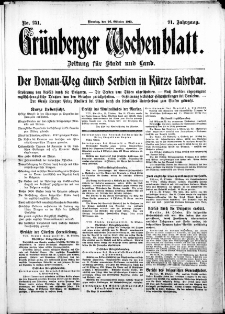 Grünberger Wochenblatt: Zeitung für Stadt und Land, No. 251. ( 26. Oktober 1915 )