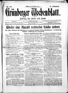 Grünberger Wochenblatt: Zeitung für Stadt und Land, No. 252. (27. Oktober 1915)