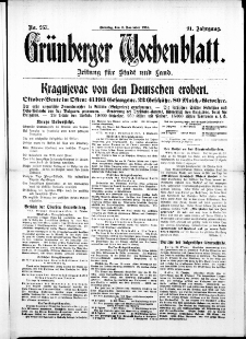 Grünberger Wochenblatt: Zeitung für Stadt und Land, No. 257. ( 2. November 1915 )
