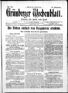 Grünberger Wochenblatt: Zeitung für Stadt und Land, No. 258. ( 3. November 1915 )