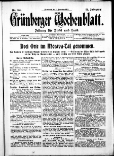 Grünberger Wochenblatt: Zeitung für Stadt und Land, No. 261. ( 6. November 1915 )