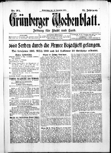 Grünberger Wochenblatt: Zeitung für Stadt und Land, No. 265. ( 11. November 1915 )