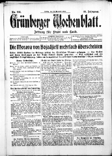 Gr&uuml;nberger Wochenblatt: Zeitung f&uuml;r Stadt und Land, No. 266. ( 12. November 1915 )
