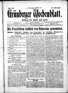 Gr&uuml;nberger Wochenblatt: Zeitung f&uuml;r Stadt und Land, No. 258. ( 3. November 1915 )