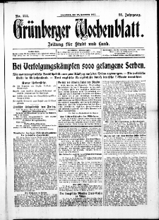 Gr&uuml;nberger Wochenblatt: Zeitung f&uuml;r Stadt und Land, No. 272. ( 20. November 1915 )