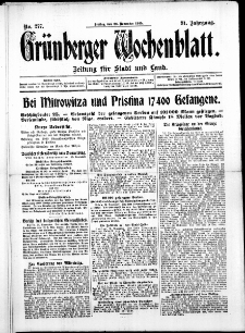 Grünberger Wochenblatt: Zeitung für Stadt und Land, No. 277. ( 26. November 1915 )