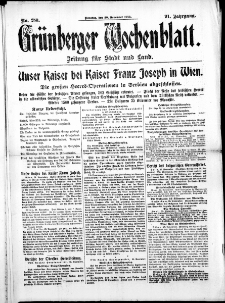 Grünberger Wochenblatt: Zeitung für Stadt und Land, No. 280. ( 30. November 1915 )