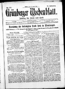 Grünberger Wochenblatt: Zeitung für Stadt und Land, No. 287. ( 8. Dezember 1915 )