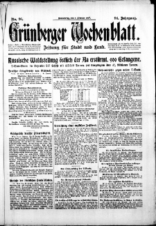 Gr&uuml;nberger Wochenblatt: Zeitung f&uuml;r Stadt und Land, No. 26. ( 1. Februar 1917 )