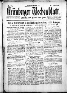 Gr&uuml;nberger Wochenblatt: Zeitung f&uuml;r Stadt und Land, No. 50. ( 1. M&auml;rz 1917 )