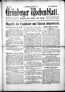 Grünberger Wochenblatt: Zeitung für Stadt und Land, No. 55. ( 7. März 1917 )
