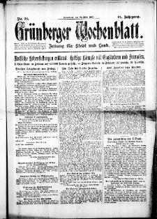 Grünberger Wochenblatt: Zeitung für Stadt und Land, No. 58. ( 10. März 1917 )