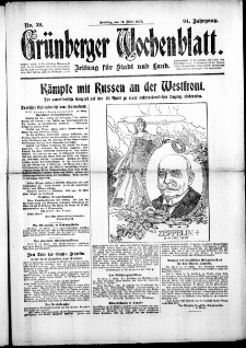 Gr&uuml;nberger Wochenblatt: Zeitung f&uuml;r Stadt und Land, No. 59. ( 11. M&auml;rz 1917 )