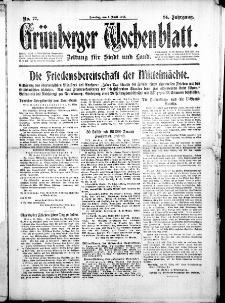 Gr&uuml;nberger Wochenblatt: Zeitung f&uuml;r Stadt und Land, No. 77. ( 1. April 1917 )