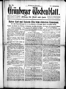 Gr&uuml;nberger Wochenblatt: Zeitung f&uuml;r Stadt und Land, No. 79. ( 4. April 1917 )