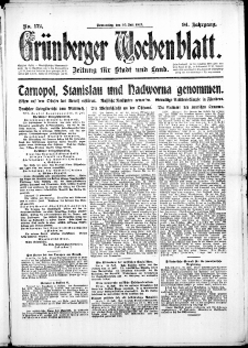 Grünberger Wochenblatt: Zeitung für Stadt und Land, No. 172. ( 26. Juli 1917 )