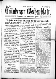 Gr&uuml;nberger Wochenblatt: Zeitung f&uuml;r Stadt und Land, No. 176. ( 31. Juli 1917 )