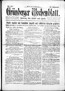 Gr&uuml;nberger Wochenblatt: Zeitung f&uuml;r Stadt und Land, No. 200. ( 28. August 1917 )