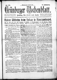 Gr&uuml;nberger Wochenblatt: Zeitung f&uuml;r Stadt und Land, No. 243. ( 17. Oktober 1917 )