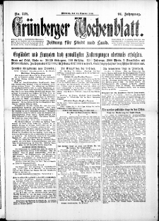 Gr&uuml;nberger Wochenblatt: Zeitung f&uuml;r Stadt und Land, No. 249. ( 24. Oktober 1917 )