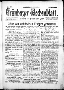 Gr&uuml;nberger Wochenblatt: Zeitung f&uuml;r Stadt und Land, No. 255. ( 31. Oktober 1917 )