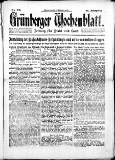 Gr&uuml;nberger Wochenblatt: Zeitung f&uuml;r Stadt und Land, No. 285. ( 6. Dezember 1917 )