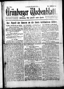 Gr&uuml;nberger Wochenblatt: Zeitung f&uuml;r Stadt und Land, No. 303. ( 29. Dezember 1917 )