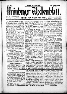 Grünberger Wochenblatt: Zeitung für Stadt und Land, No.30. ( 5. Februar 1919 )