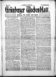 Grünberger Wochenblatt: Zeitung für Stadt und Land, No.58. ( 9. März 1919 )