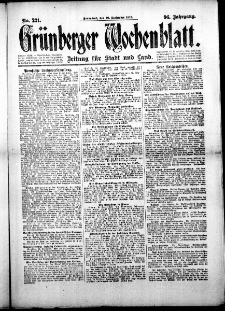 Gr&uuml;nberger Wochenblatt: Zeitung f&uuml;r Stadt und Land, No.221. ( 20. September 1919 )