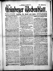 Gr&uuml;nberger Wochenblatt: Zeitung f&uuml;r Stadt und Land, No.236. ( 8. Oktober 1919 )