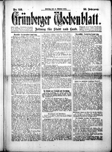 Gr&uuml;nberger Wochenblatt: Zeitung f&uuml;r Stadt und Land, No.246. ( 19. Oktober 1919 )
