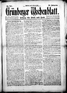 Gr&uuml;nberger Wochenblatt: Zeitung f&uuml;r Stadt und Land, No.247. ( 21. Oktober 1919 )
