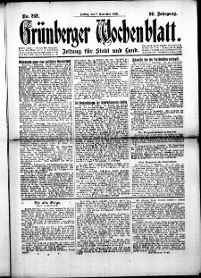 Gr&uuml;nberger Wochenblatt: Zeitung f&uuml;r Stadt und Land, No.262. ( 7. November 1919 )