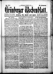 Gr&uuml;nberger Wochenblatt: Zeitung f&uuml;r Stadt und Land, No.299. ( 21. Dezember 1919 )
