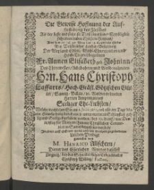 Die gewisse Hoffnung der Aufferstehung des Fleisches ... bey volckreicher Leichen-Bestattung der ... Frauen Annen Elisabeth geb. Johninn, des Edlen ... Herrn Hans Christoph Laffarts, Hoch-Gräfl. Götzischen Gütter, Samitz, Billau ... seeliger Ehe-Liebsten, welche nachdem sie am 2. Julii 1670. ...