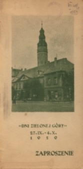 Dni Zielonej G&oacute;ry 27.IX. - 4.X: zaproszenie