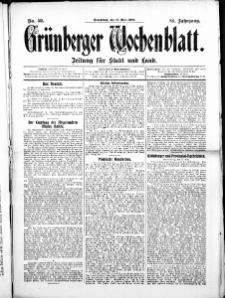 Gr&uuml;nberger Wochenblatt: Zeitung f&uuml;r Stadt und Land, No.59. ( 16. Mai 1908 )