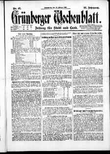 Gr&uuml;nberger Wochenblatt: Zeitung f&uuml;r Stadt und Land, No. 46. ( 24. Februar 1921 )