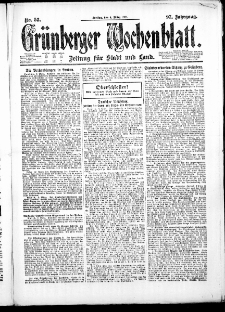 Gr&uuml;nberger Wochenblatt: Zeitung f&uuml;r Stadt und Land, No. 53. ( 4. M&auml;rz 1921 )