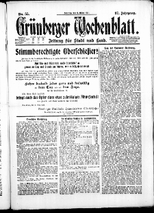 Gr&uuml;nberger Wochenblatt: Zeitung f&uuml;r Stadt und Land, No. 55. ( 6. M&auml;rz 1921 )