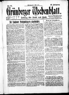 Grünberger Wochenblatt: Zeitung für Stadt und Land, No. 57. ( 9. März 1921 )
