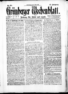 Grünberger Wochenblatt: Zeitung für Stadt und Land, No. 60. ( 12. März 1921 )
